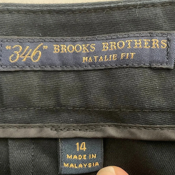 Brooks Brothers "346" Natalie Fit Straight Leg 100% Cotton Pants Navy Sz 14 NWOT - Picture 10 of 14